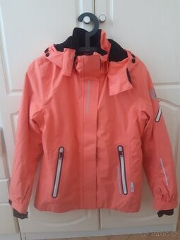 Dívčí lyžařská bunda Reima vel. 152 s membránou, lososová