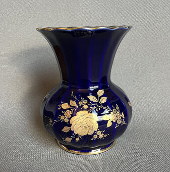 Kobaltová porcelánová váza 16.5 cm, Wunsiedel