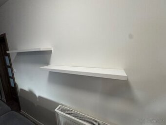 Moderní police vyrobené na zakázku - bílá matná 2ks