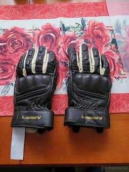 Kožené motorkárske rukavice Leoshi