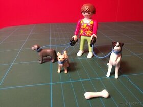 Playmobil psy venčení žena kost voditko