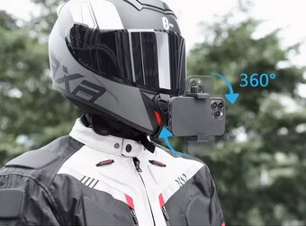 Motocyklový držák akční kamery / mobilu na helmě - nový