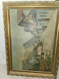 Prodam velký obraz s rámem 92x62cm - 1