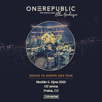 Prodám 2x vstupenky na koncert One Republic v Praze