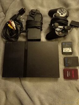 Playstation 2 + 2 ovladače + hry + FreeMCBoot - 1