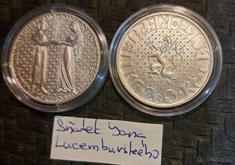 Stříbrná mince 200 Kč - 700. výročí sňatku Jana Lucemburskéh