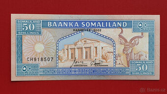 Bankovka SOMALILAND 50 Shillings rok 2002 stav UNC