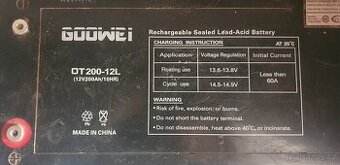 Trakční baterie Goowei 200Ah/12V