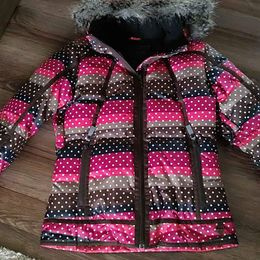 Roxy LYŽAŘSKÁ DÍVČÍ zimní péřová bunda S PRAVOU kožešinou