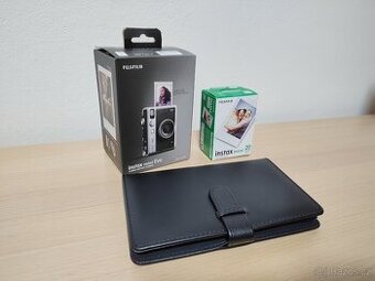Instax mini Evo černý, nový, fotopapíry a album