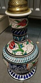 Starožitná vodní dýmka _ váza PORCELÁN ručně malovaná - 1