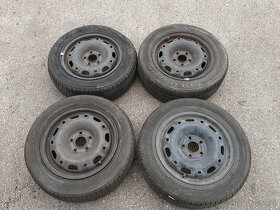 2ks plechové disky 5x100 R14, pneu KO