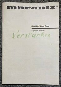 Zesilovač Marantz PM-75 User Guide návod k obsluze