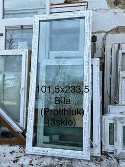 Plastové protihlukové okno 1015x2335 OS Levé, 3-sklo, barva