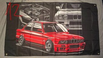 Baner - vlajka - prapor  BMW E30 celé 90x150 cm