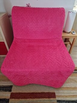 LYCKSELE -rozkládací křeslo IKEA - Potah na sedák růžová TOP