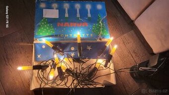 RETRO VÁNOČNÍ SVĚTÝLKA FUNKČNÍ BÍLÉ zn.NARVA V KRABICI