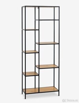 Regál policový kov dub TRAPPEDAL 7 polic