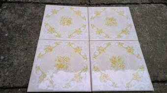 Obkladačky retro - zelené květy 15x15 cm, 43 ks,  0,9675 m2
