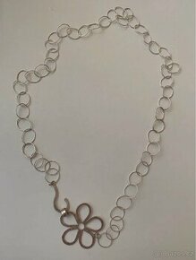 Stříbrný řetěz, náhrdelník z kroužků - 1