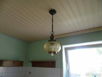 lampa sklo, dřevo