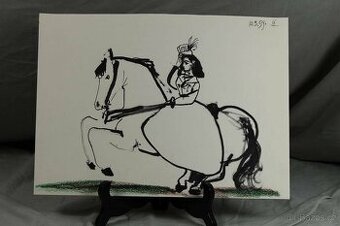 Picasso - Litografie - Toros y Toreros - Žena na koni III - - 1