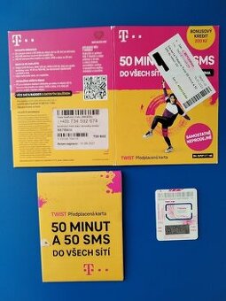 Předplacená karta T-mobile, se 2 bonusy