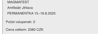 magmafest Jihlavy
Cena za jednu 1