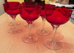 Rubínové skleničky Bohemia