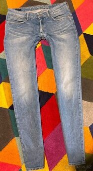 CK CALVIN KLEIN SLIM  PÁNSKÉ STREČOVÉ DENIM RIFLE W33 L34