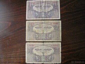 ČESKOSLOVENSKÁ BANKOVKA: 10-KORÚN-1927