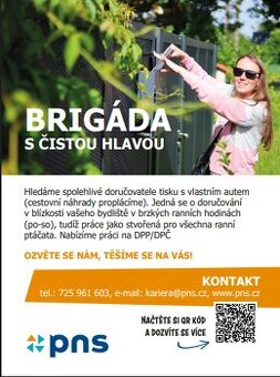 Ranní rozvoz tisku – přivýdělek Hodonín