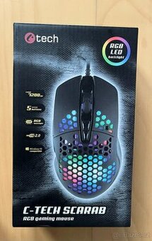 C-TECH Scarab Herní optická/7200 DPI/Černá Myš