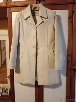 Kožený Kabát bílý