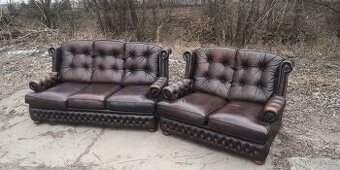 Kožená sedací souprava 3+2 CHESTERFIELD
