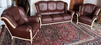 Luxusní italská kožená sedací souprava 3+1+1, 4334