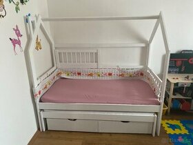 80x180 bílá dětská postel domečková