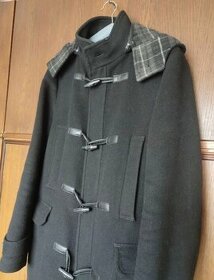 Černý kabát s kapucí Duffle Coat - 1