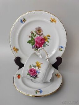 Starožitné porcelánové snídaňové trio JOHANN S.VOHENSTRAUSS
