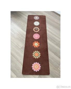 Podložka na yogu, cvičení, yogamat - hnědá semiš