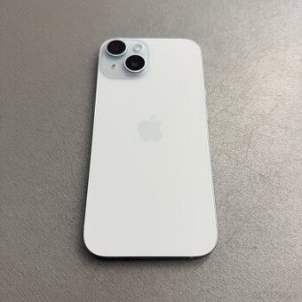 iPhone 15 128GB modrý, jako nový bez škrábance, záruka