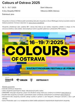 Prodám 1x 4denní vstupenku na colors