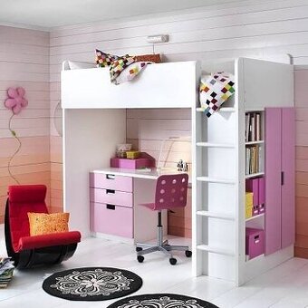 Patrová postel se stolem IKEA