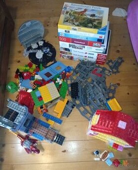 Lego Duplo, vláčkodráhy a puzzle, hot wheels star wars