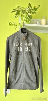 Šedá pánská mikina na zip U. S. Polo