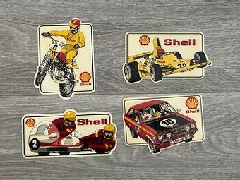 Retro sada sběratelské samolepky Shell 4ks
