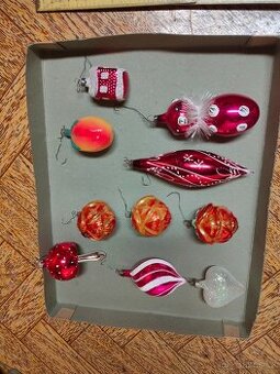 Vánoční retro ozdoby-10ks