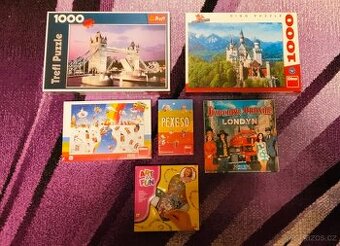 Puzzle, desková hry, pexeso, sada na výrobu náramků