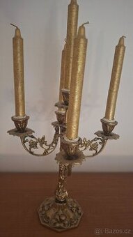 pětiramenný mosazný svícen