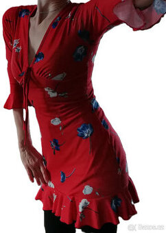 květované šaty/tunika s volánem Missguided, velikost 34